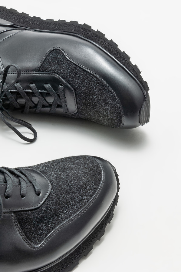Siyah deri erkek günlük ayakkabı, günlük kullanım için - Elle Shoes