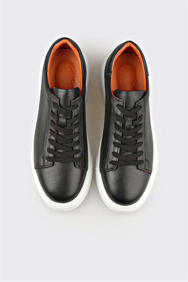 Siyah Deri Erkek Günlük Ayakkabı