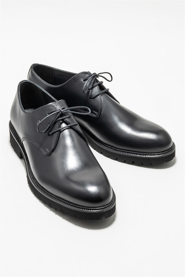 Siyah deri erkek günlük ayakkabı, günlük kullanım için - Elle Shoes