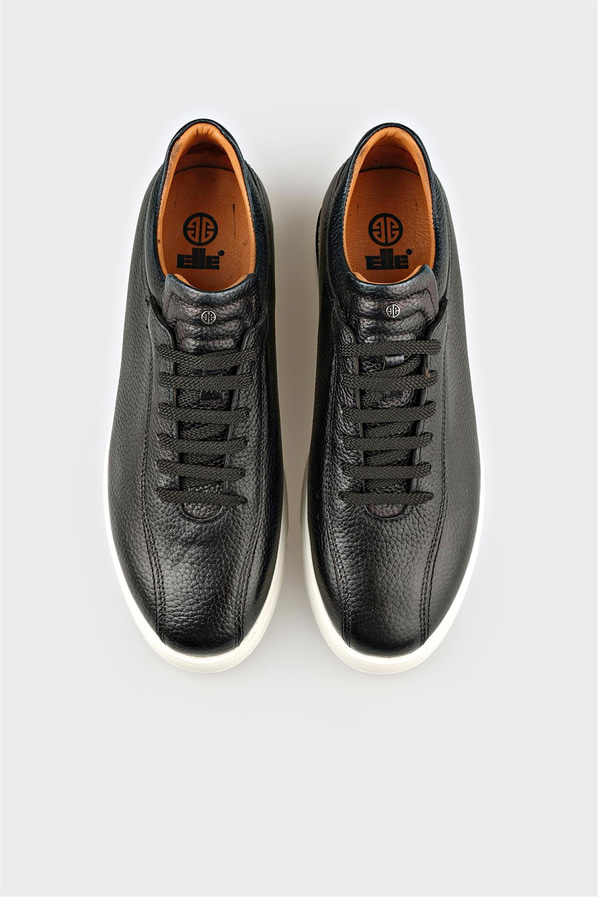 Siyah Deri Erkek Günlük Ayakkabı