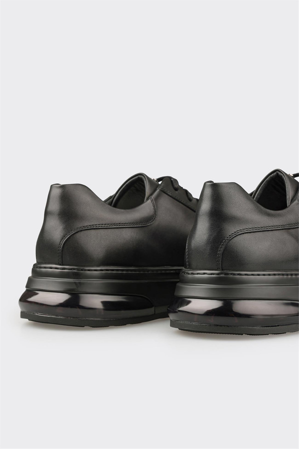 Siyah Deri Erkek Günlük Ayakkabı