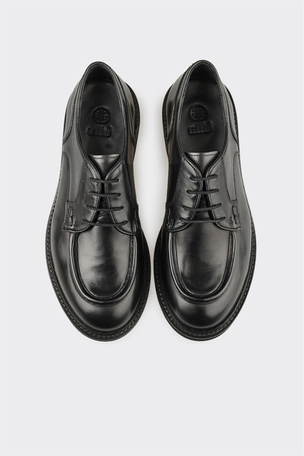 Siyah Deri Erkek Günlük Ayakkabı