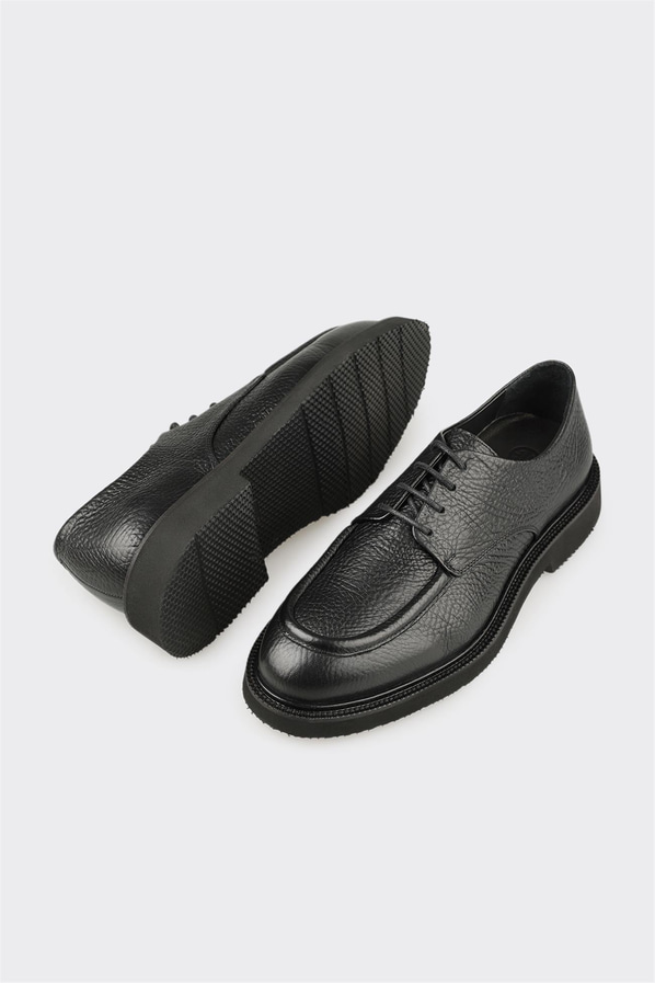Siyah Deri Erkek Günlük Ayakkabı