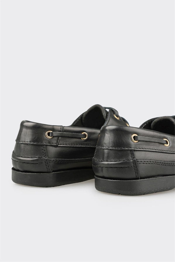 Siyah Deri Erkek Günlük Ayakkabı