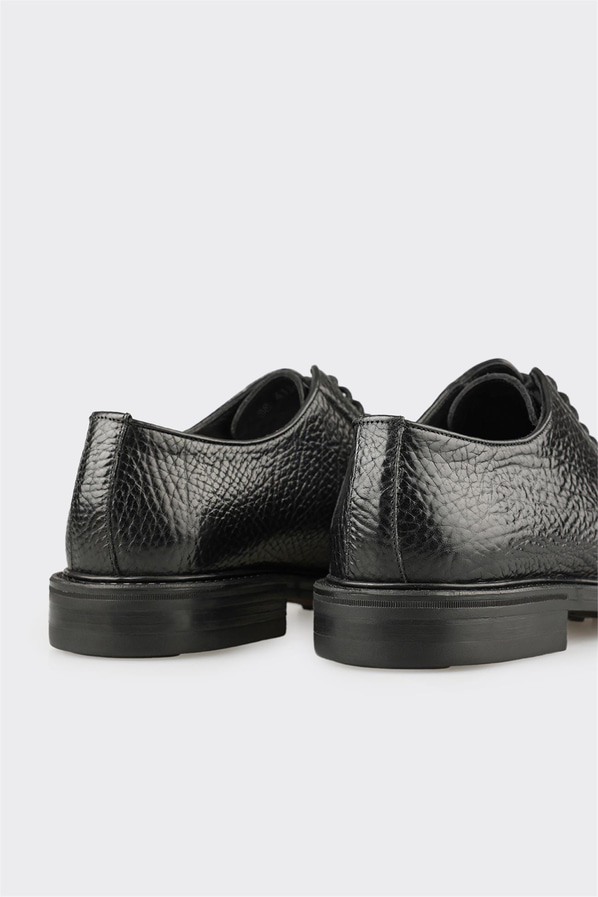 Siyah Deri Erkek Günlük Ayakkabı