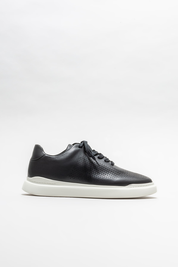 Siyah deri erkek günlük ayakkabı, günlük kullanım için - Elle Shoes