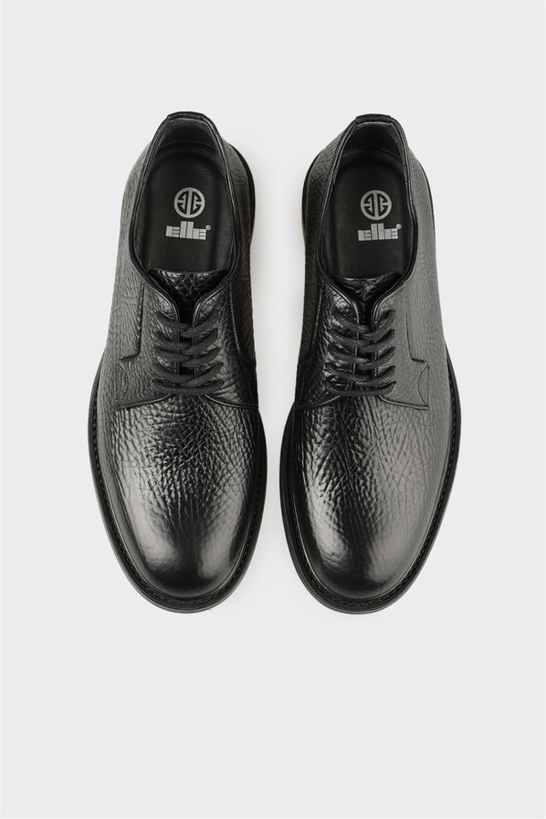 Siyah Deri Erkek Günlük Ayakkabı