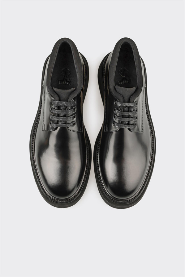 Siyah Deri Erkek Günlük Ayakkabı