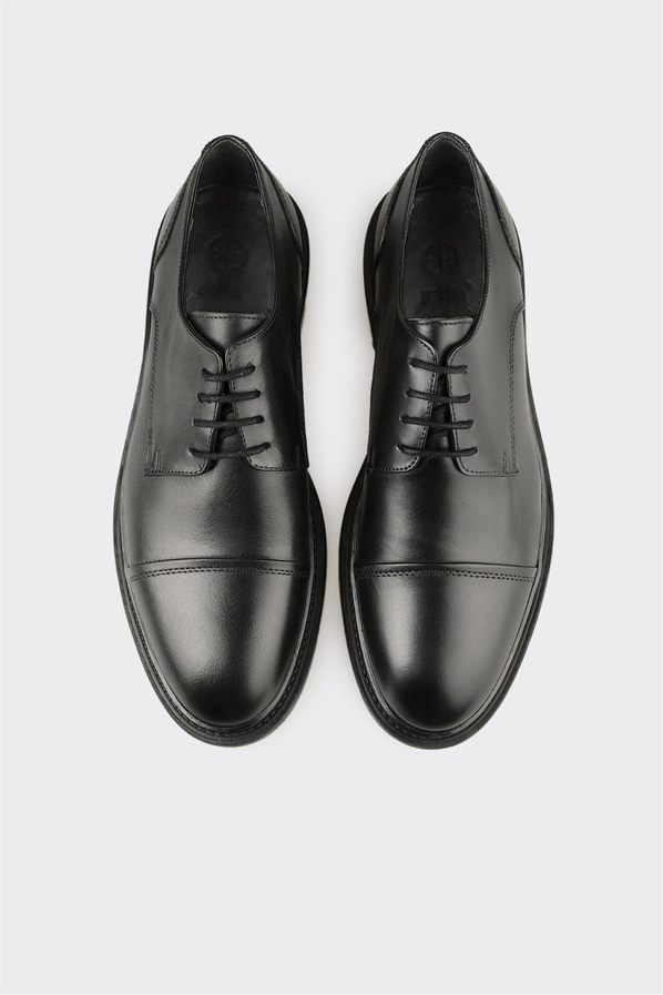 Siyah Deri Erkek Günlük Ayakkabı