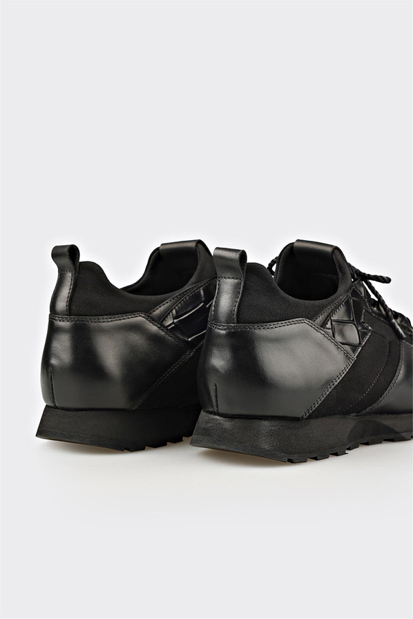 Siyah Deri Erkek Günlük Ayakkabı
