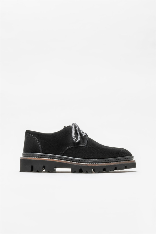 Siyah deri erkek günlük ayakkabı, günlük kullanım için - Elle Shoes