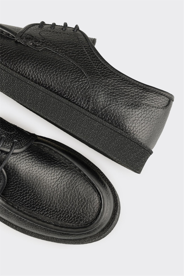 Siyah Deri Erkek Günlük Ayakkabı