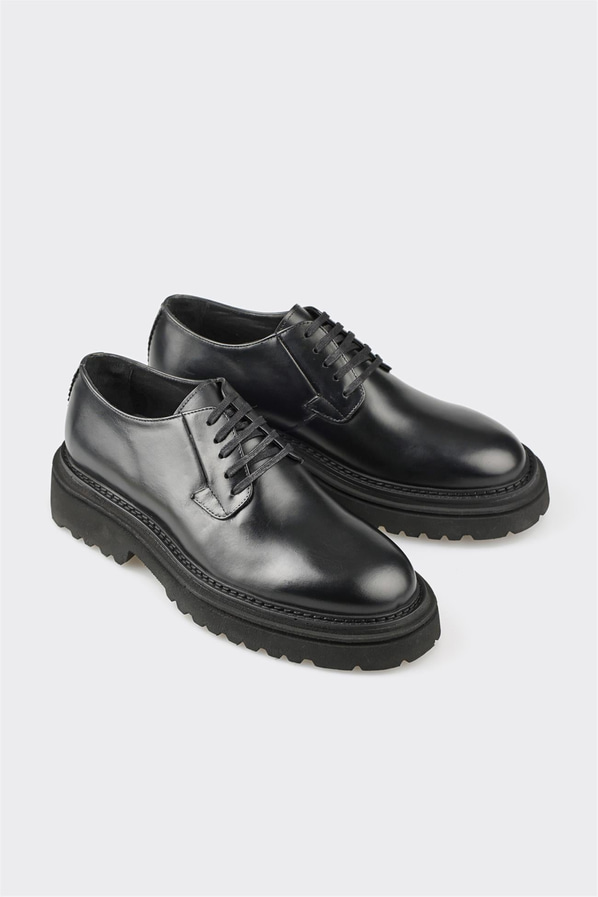 Siyah deri erkek günlük ayakkabı, günlük kullanım için - Elle Shoes