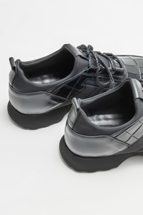 Siyah deri erkek günlük ayakkabı, günlük kullanım için - Elle Shoes