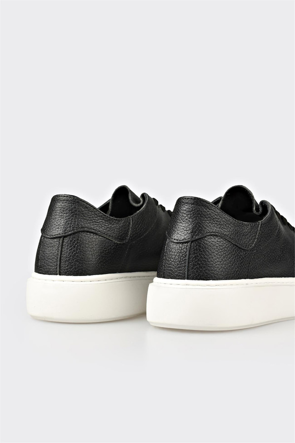 Siyah Deri Erkek Günlük Ayakkabı