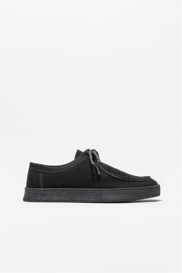 Siyah deri erkek günlük ayakkabı, günlük kullanım için - Elle Shoes