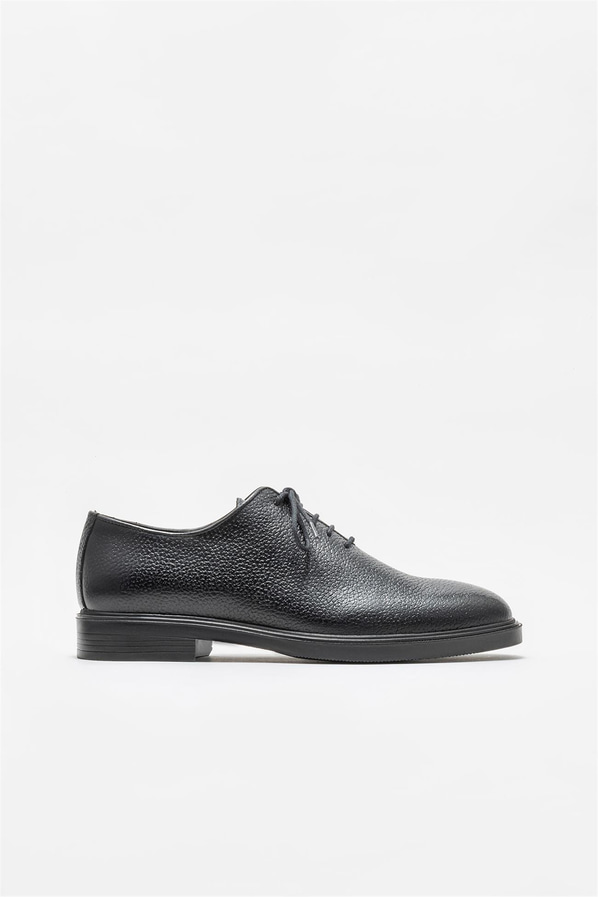 Siyah deri erkek günlük ayakkabı, günlük kullanım için - Elle Shoes