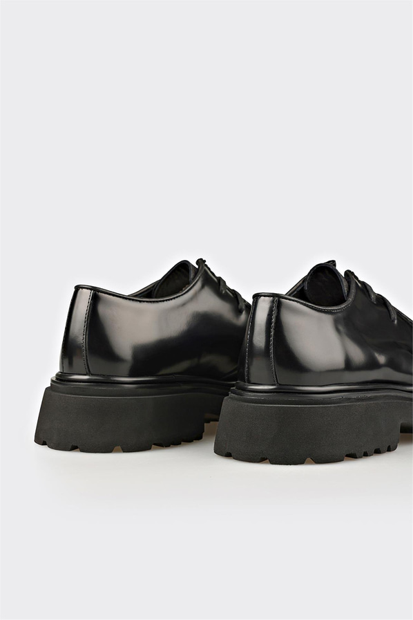 Siyah Deri Erkek Günlük Ayakkabı