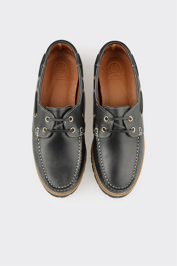 Siyah Deri Erkek Günlük Ayakkabı