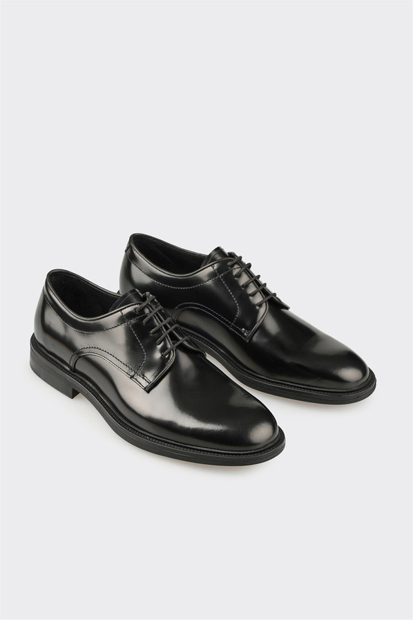 Siyah Deri Erkek Günlük Ayakkabı