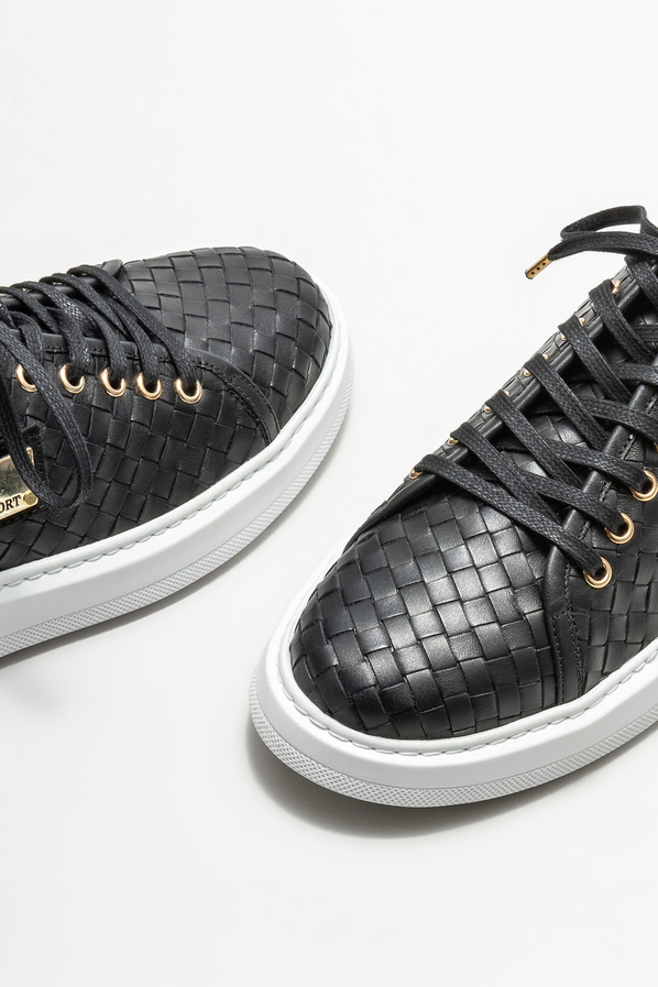 Siyah deri erkek günlük ayakkabı, günlük kullanım için - Elle Shoes