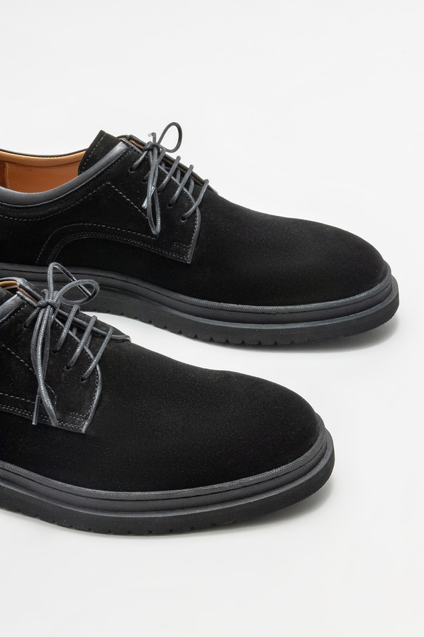 Siyah deri erkek günlük ayakkabı, günlük kullanım için - Elle Shoes