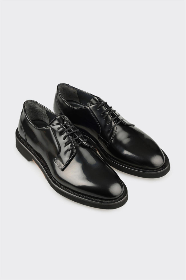 Siyah Deri Erkek Günlük Ayakkabı