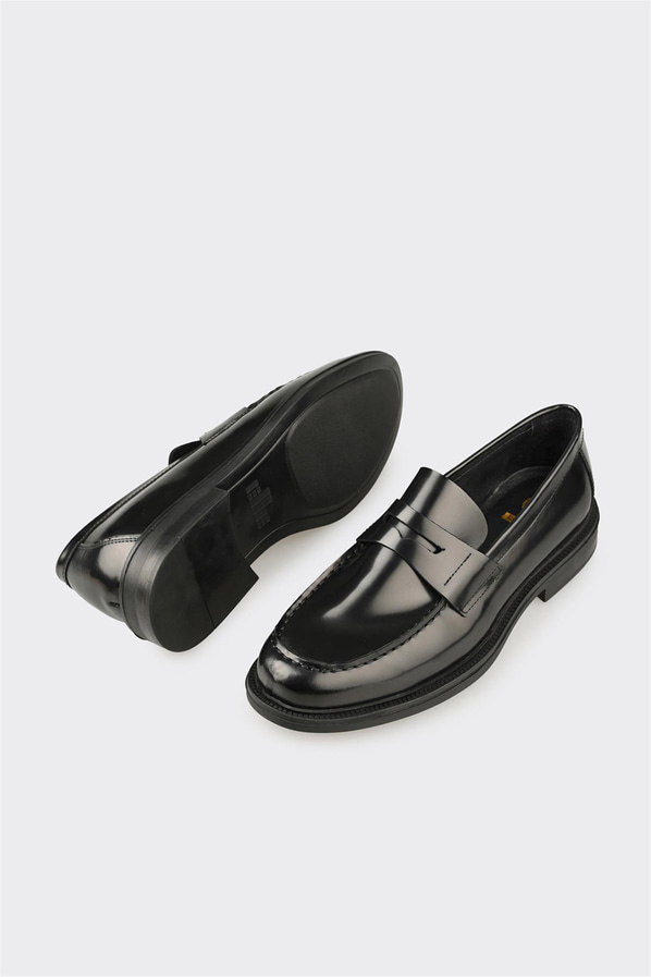 Siyah Deri Erkek Günlük Ayakkabı