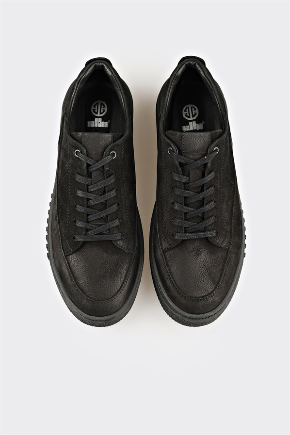 Siyah Deri Erkek Günlük Ayakkabı