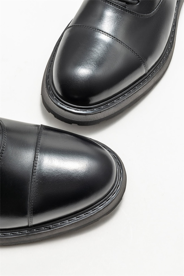 Siyah deri erkek günlük ayakkabı, günlük kullanım için - Elle Shoes