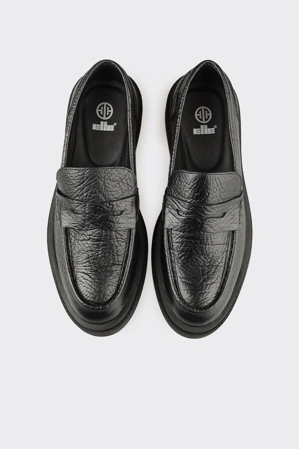 Siyah Deri Erkek Günlük Ayakkabı