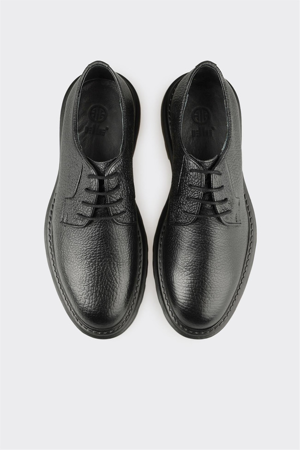 Siyah Deri Erkek Günlük Ayakkabı