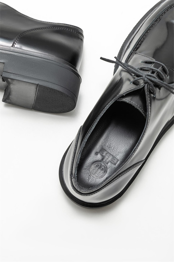 Siyah deri erkek günlük ayakkabı, günlük kullanım için - Elle Shoes