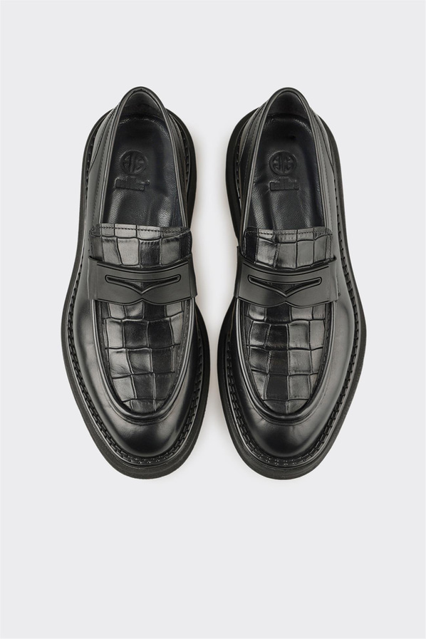 Siyah Deri Erkek Günlük Ayakkabı