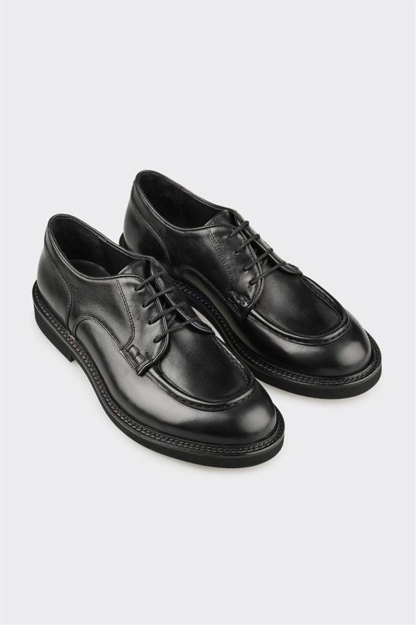 Siyah Deri Erkek Günlük Ayakkabı