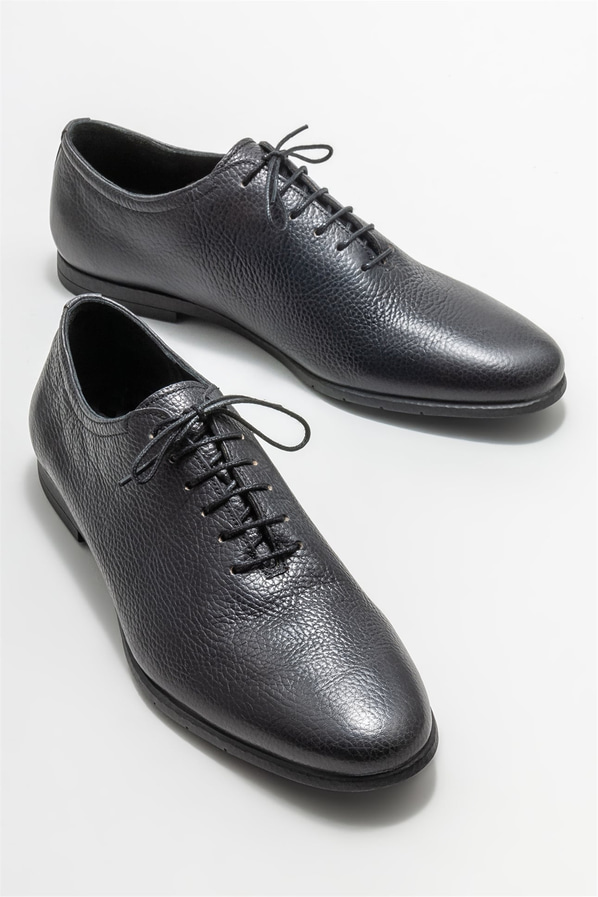 Siyah deri erkek günlük ayakkabı, günlük kullanım için - Elle Shoes