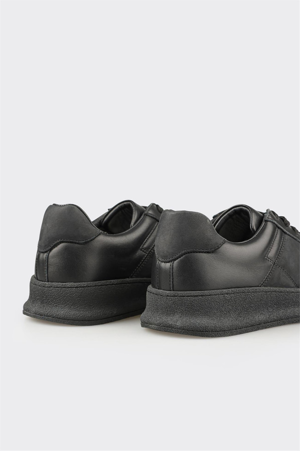 Siyah Deri Erkek Günlük Ayakkabı