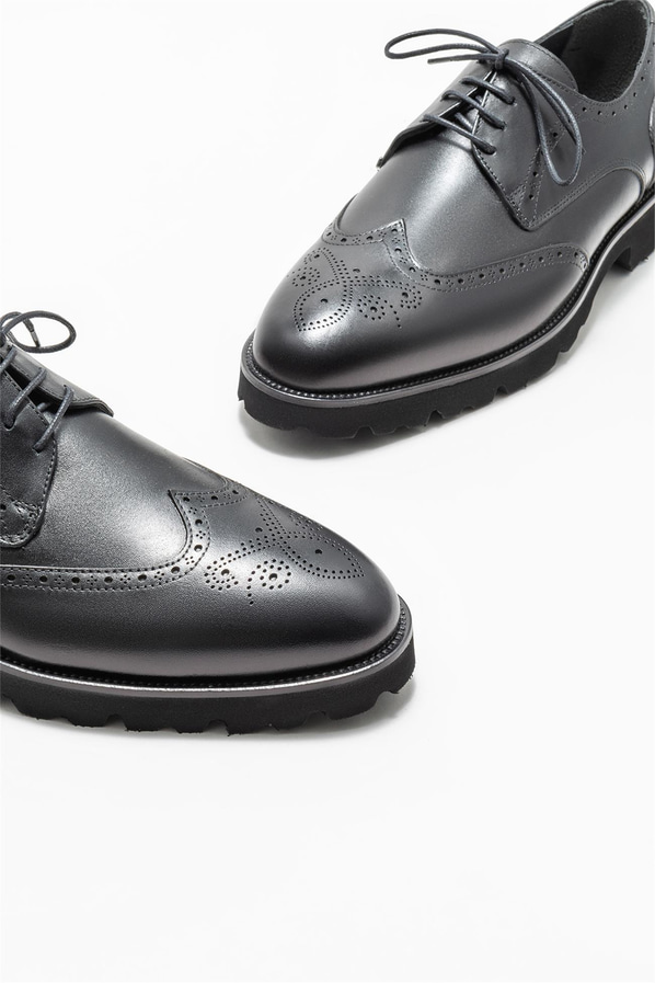 Siyah deri erkek günlük ayakkabı, günlük kullanım için - Elle Shoes