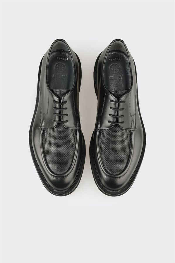 Siyah deri erkek günlük ayakkabı, günlük kullanım için - Elle Shoes