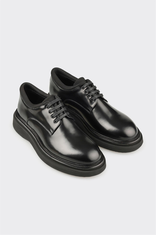 Siyah Deri Erkek Günlük Ayakkabı