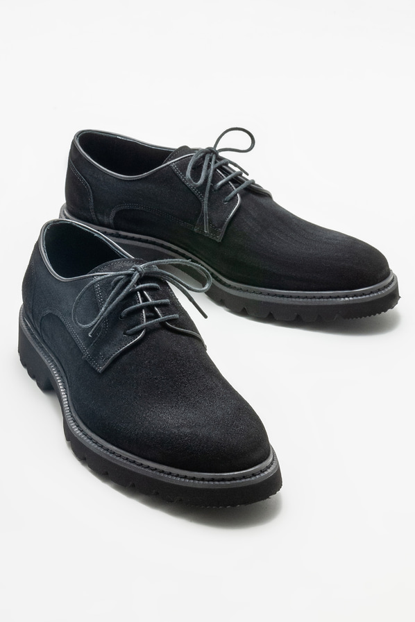 Siyah deri erkek günlük ayakkabı, günlük kullanım için - Elle Shoes