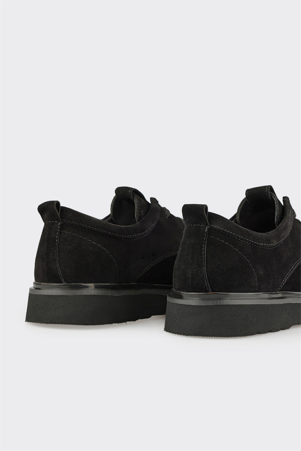 Siyah Deri Erkek Günlük Ayakkabı