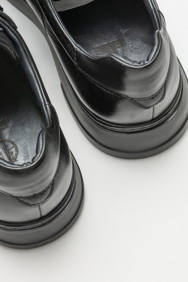 Siyah deri erkek günlük ayakkabı, günlük kullanım için - Elle Shoes