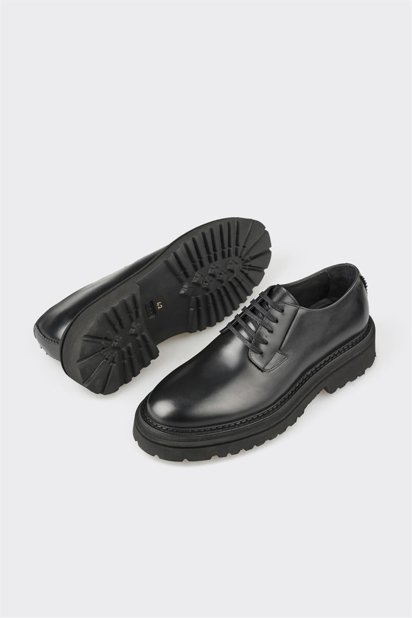 Siyah deri erkek günlük ayakkabı, günlük kullanım için - Elle Shoes