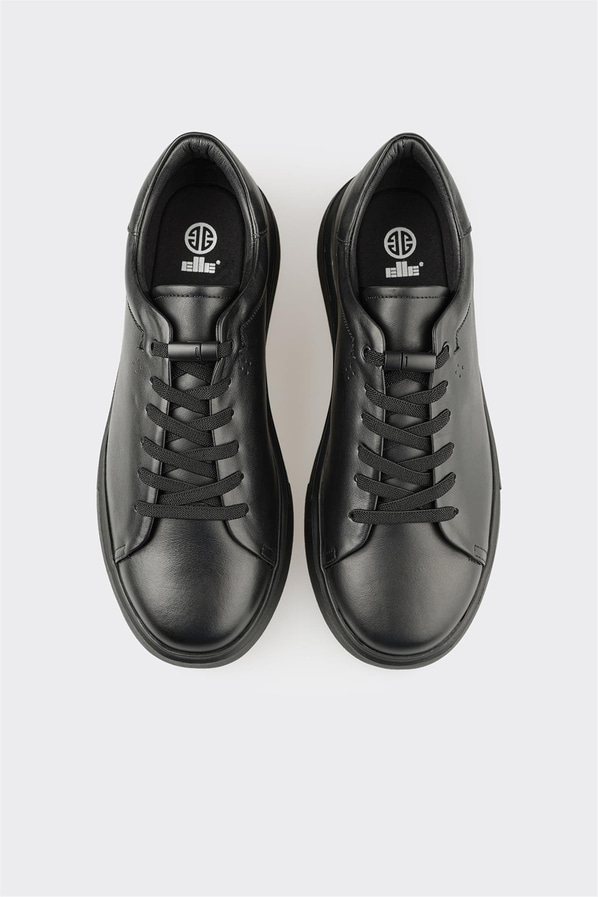 Siyah Deri Erkek Günlük Ayakkabı