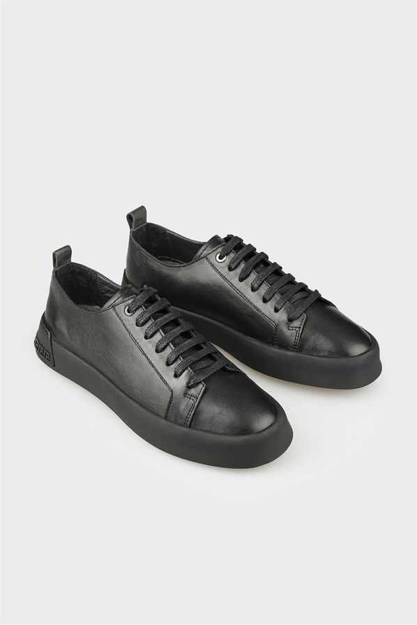 Siyah Deri Erkek Günlük Ayakkabı