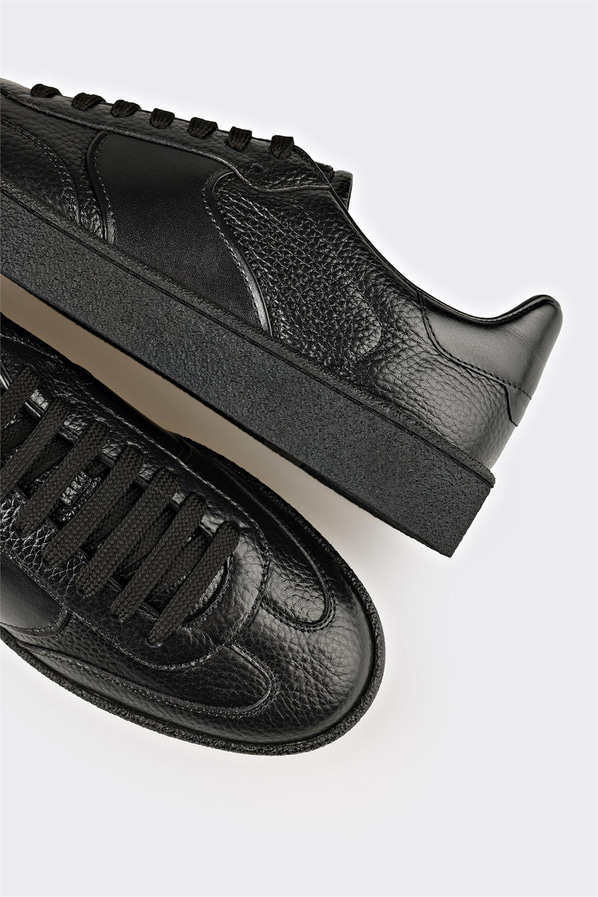 Siyah Deri Erkek Günlük Ayakkabı