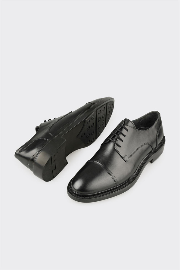 Siyah Deri Erkek Günlük Ayakkabı