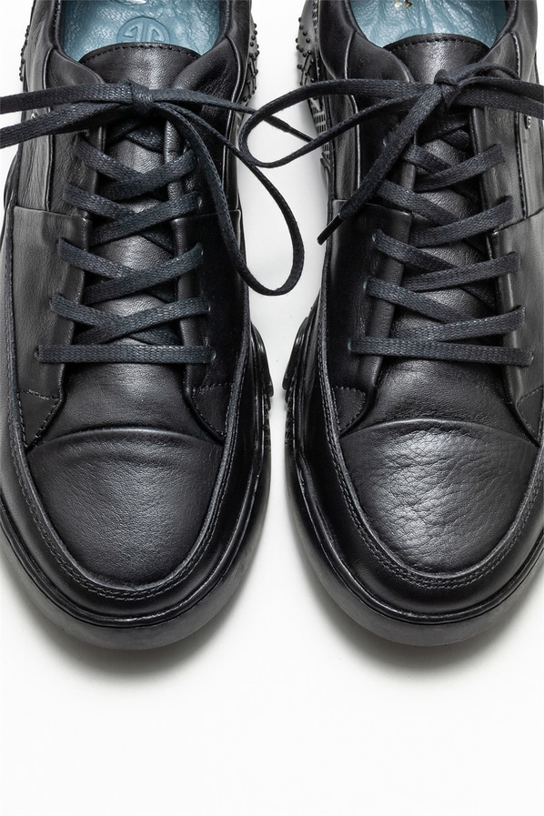 Siyah deri erkek günlük ayakkabı, günlük kullanım için - Elle Shoes