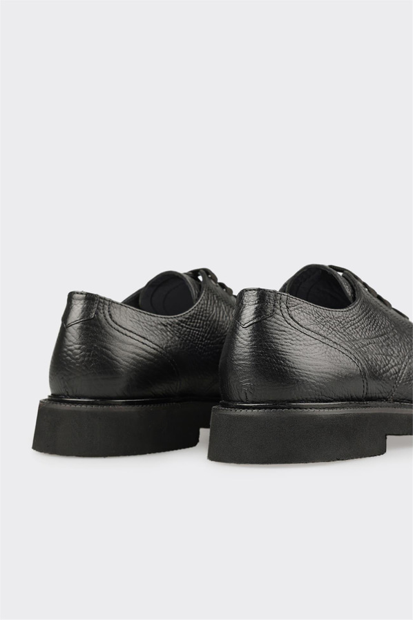 Siyah Deri Erkek Günlük Ayakkabı